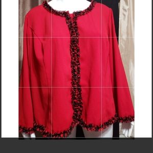 Anna Maxwell | Women Red and Black Suit Blazer|28W